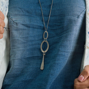 Long Silver Necklace,Silver Pendant Necklace,Pendant Necklace for Women,Silver Jewelry for Women,Women Jewelry,Long Pendant Necklace